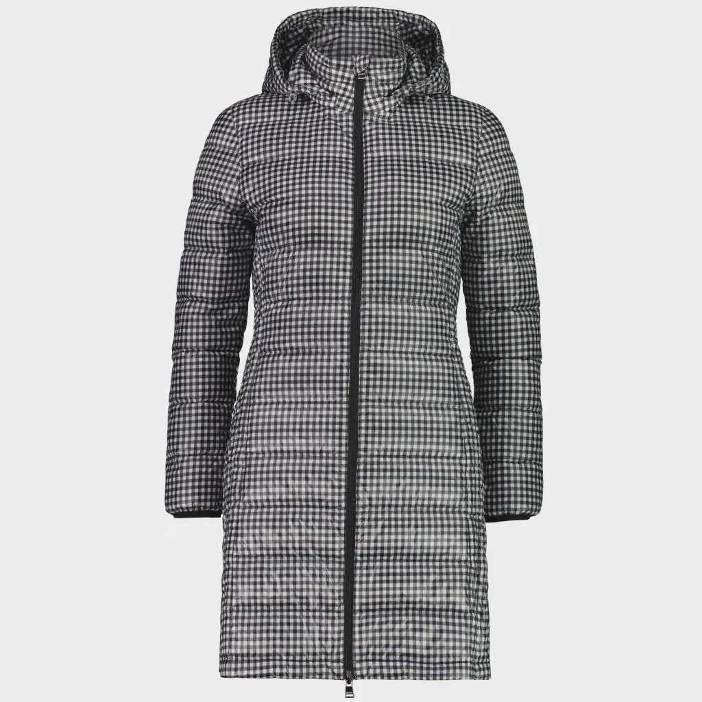 Sarah - Women's Packable Long Down Jacket - Gingham