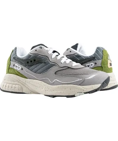 Saucony Originals 3D Grid Hurricane Premium Grey/Green Men's Shoes S70670-1