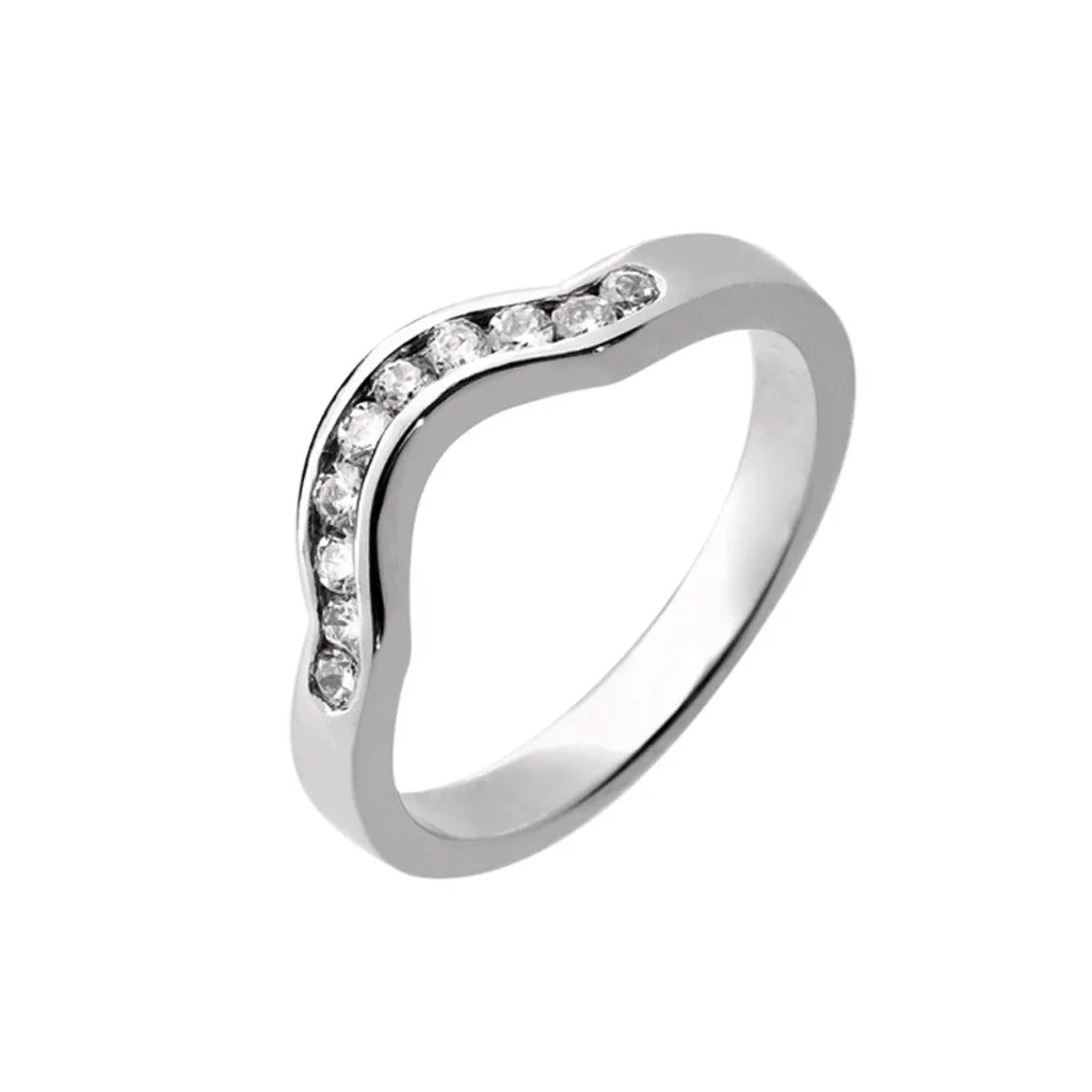 Shaped Diamond Wedding Band - Result: Diamond Wedding Band with Unique Shape