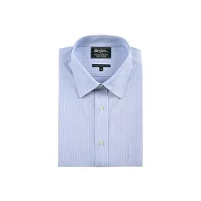 Shirt with thin blue stripes - Chest pocket - AUGUSTIN