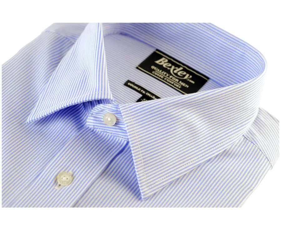 Shirt with thin blue stripes - Chest pocket - AUGUSTIN