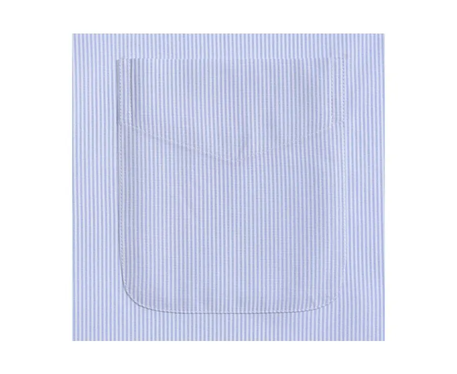 Shirt with thin blue stripes - Chest pocket - AUGUSTIN