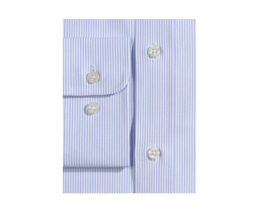 Shirt with thin blue stripes - Chest pocket - AUGUSTIN