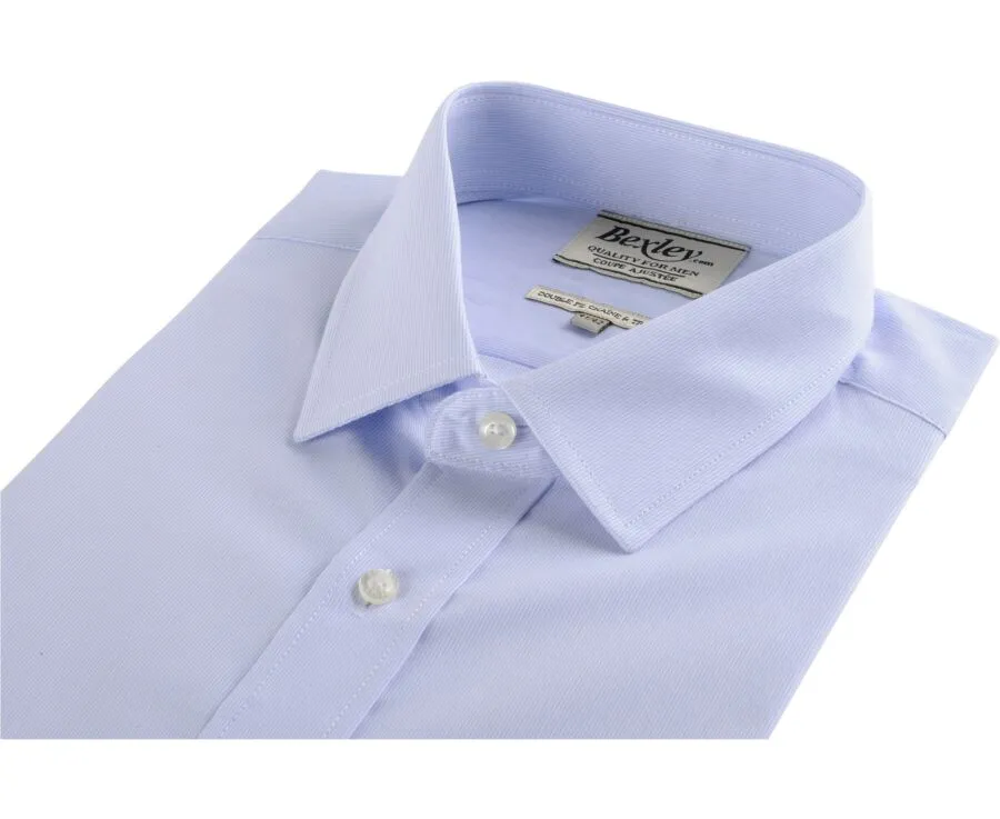 Shirt with thin blue stripes - Straight collar - ANTOINE