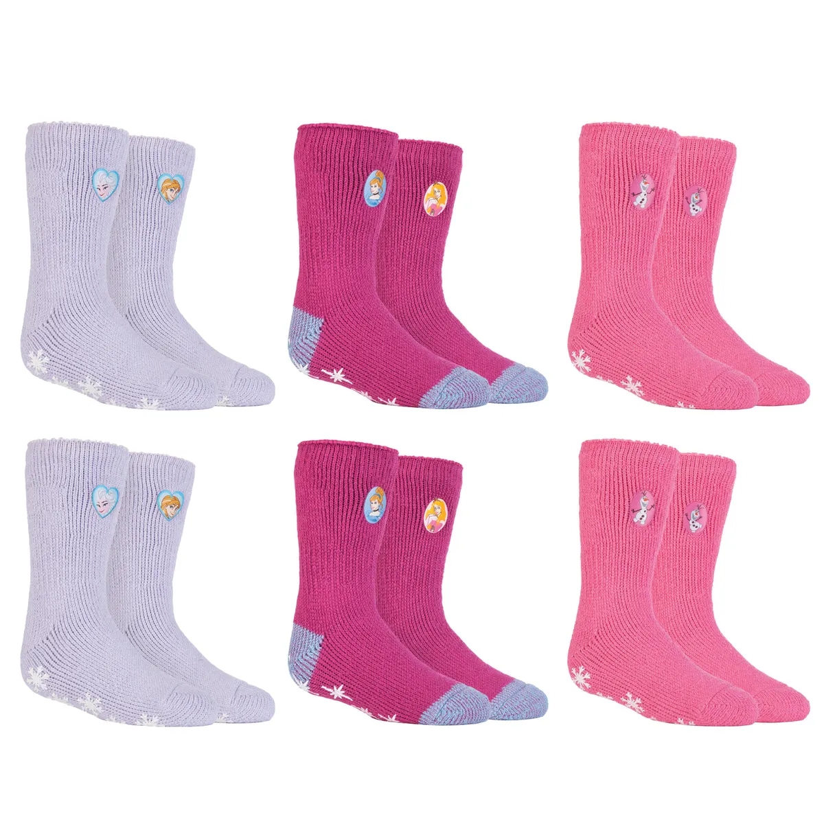 Special Offer 6 Pairs Kids Thermal Slipper Socks - Disney Characters