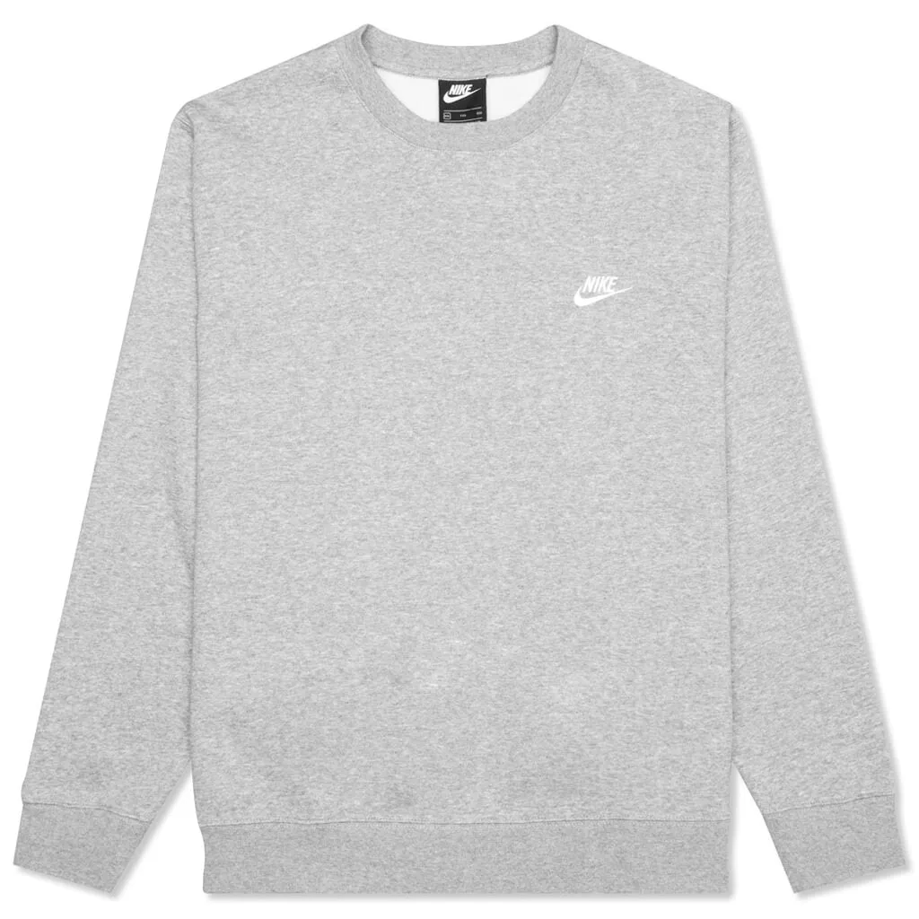 Sportswear Club Fleece Crew - Dark Grey Heather/White