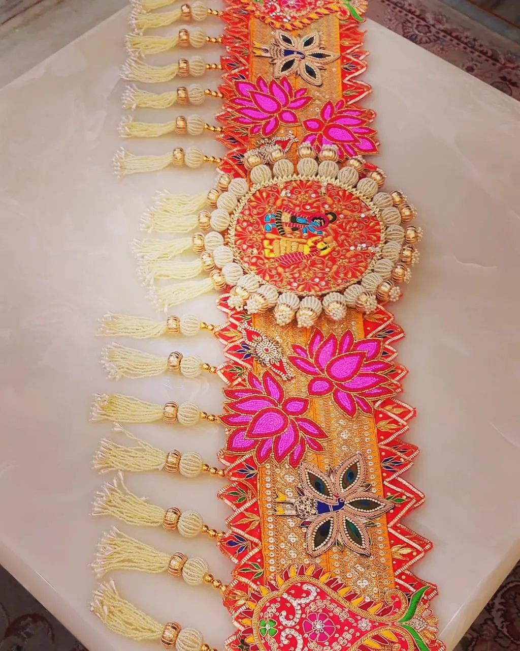 Swagat, Handcrafted Beaded Door Decoration - Bandanwar DECOR001BW