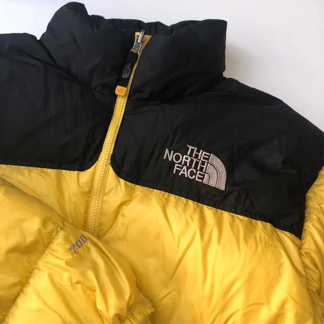 The North Face Nuptse 700 Yellow/Black Down Puffer Jacket Medium