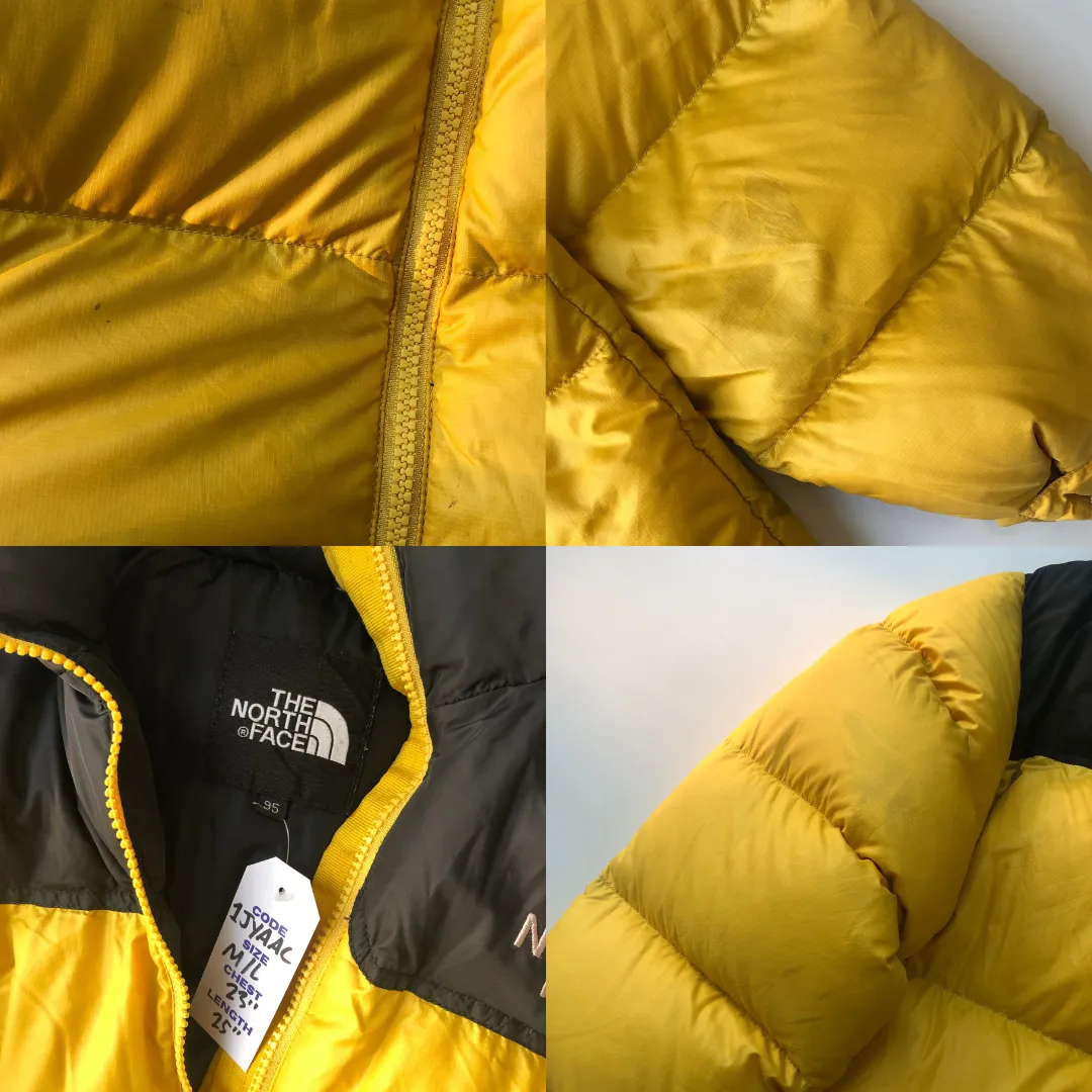 The North Face Nuptse 700 Yellow/Black Down Puffer Jacket Medium