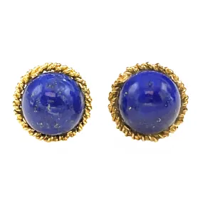 Tiffany & Co. 18kt Yellow Gold Lapis Clip on Earrings