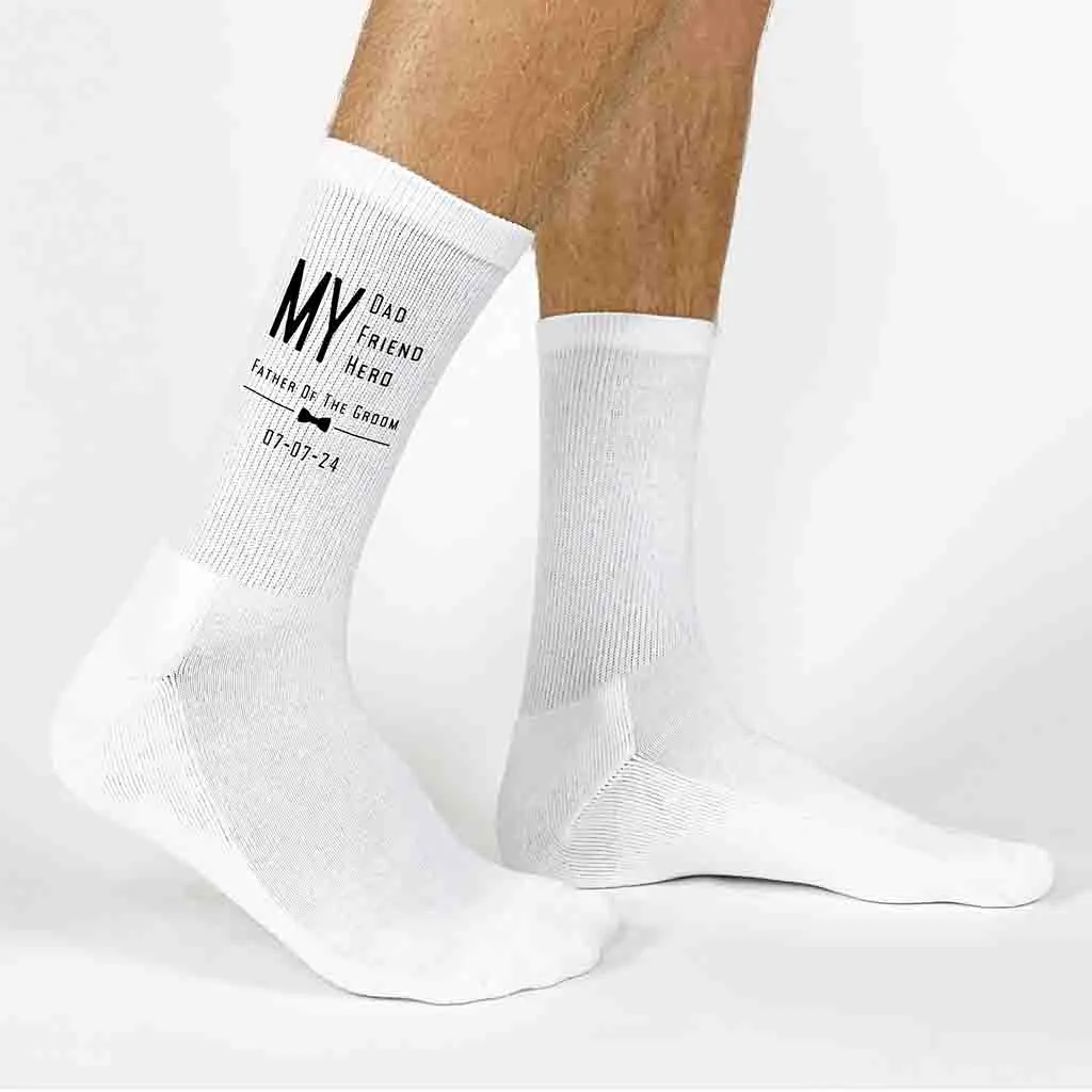 Top-ranked Groom's Father Wedding Socks with Customized Design