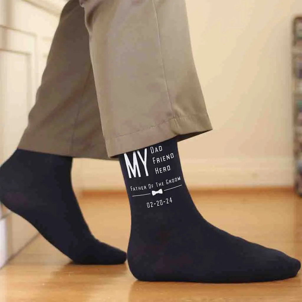 Top-ranked Groom's Father Wedding Socks with Customized Design