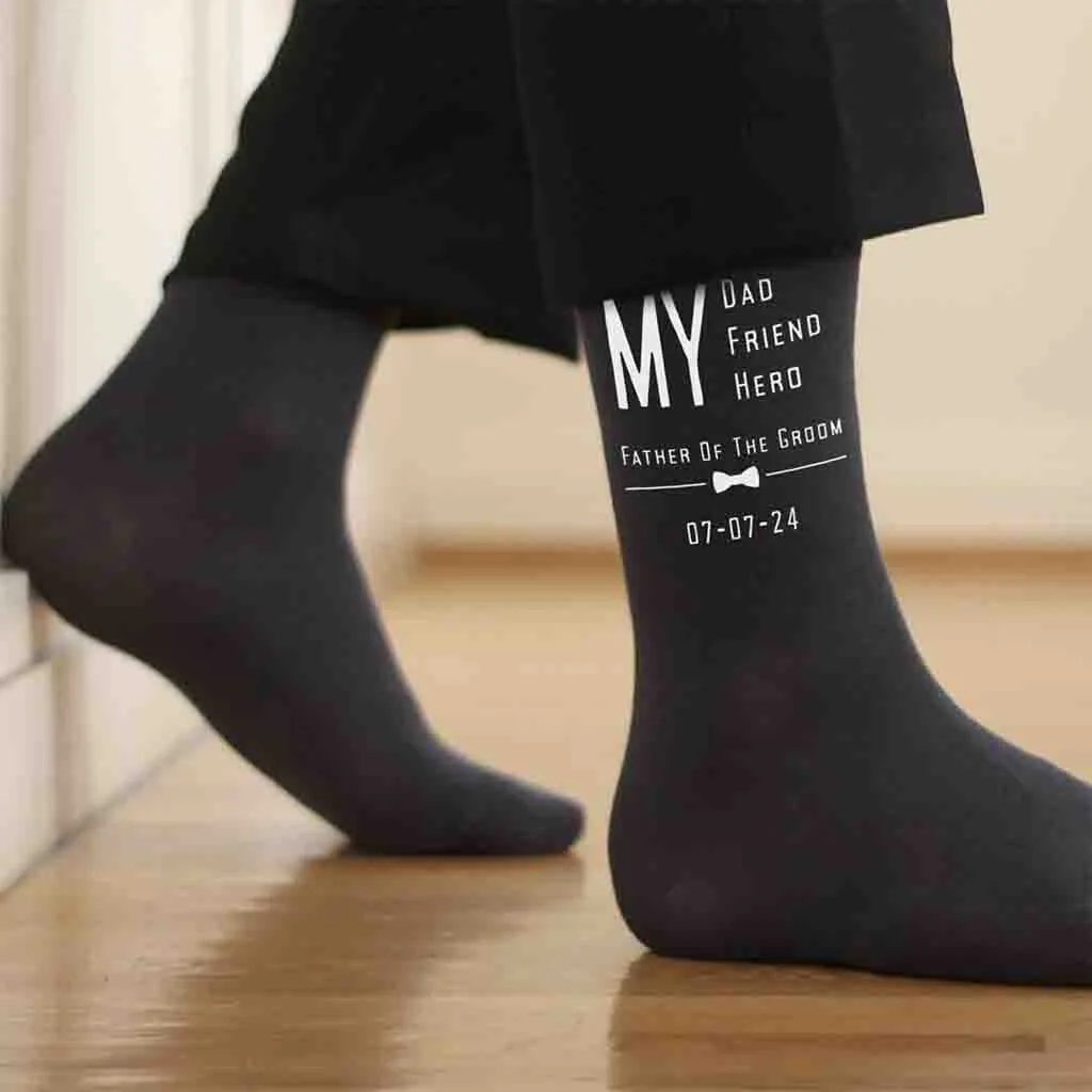 Top-ranked Groom's Father Wedding Socks with Customized Design