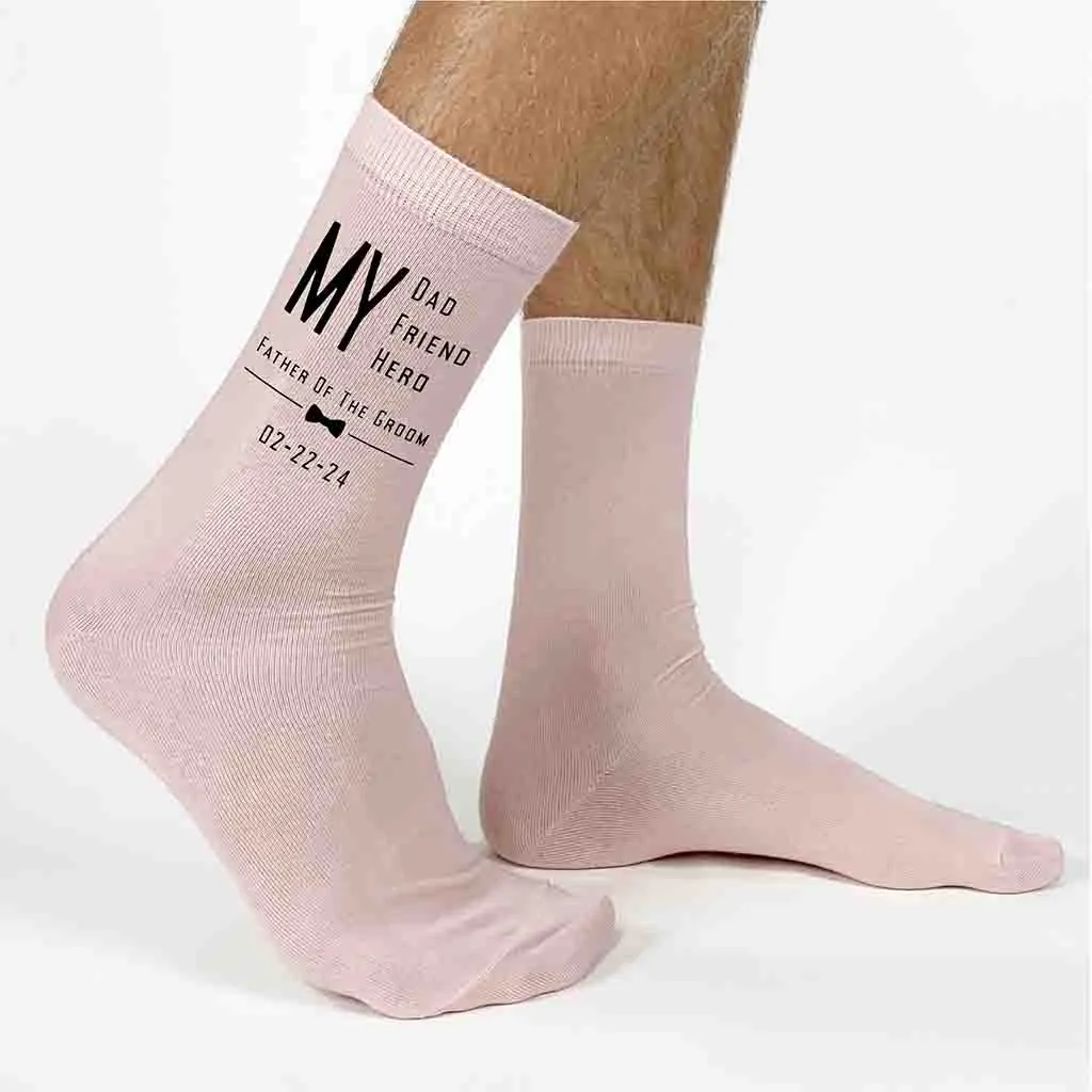 Top-ranked Groom's Father Wedding Socks with Customized Design