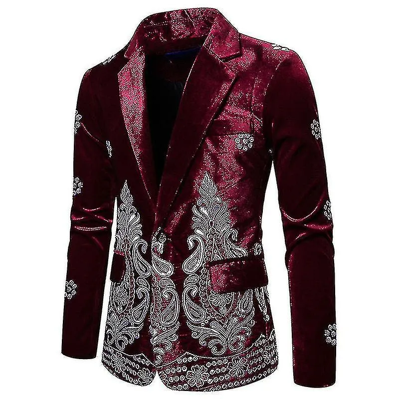 Traje de terciopelo para hombre Cena Fiesta de graduación Wedding Blazer