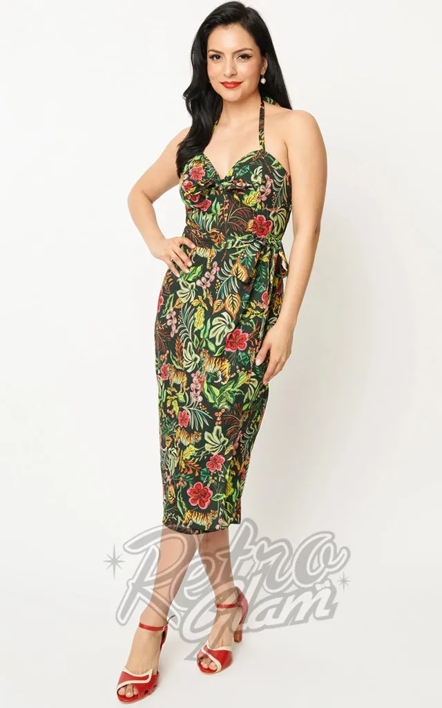 Unique Vintage Leilani Dress in Jungle Cat Print