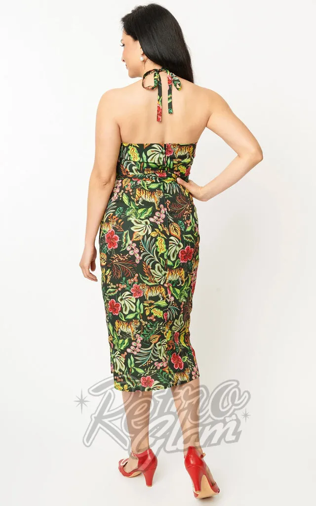 Unique Vintage Leilani Dress in Jungle Cat Print