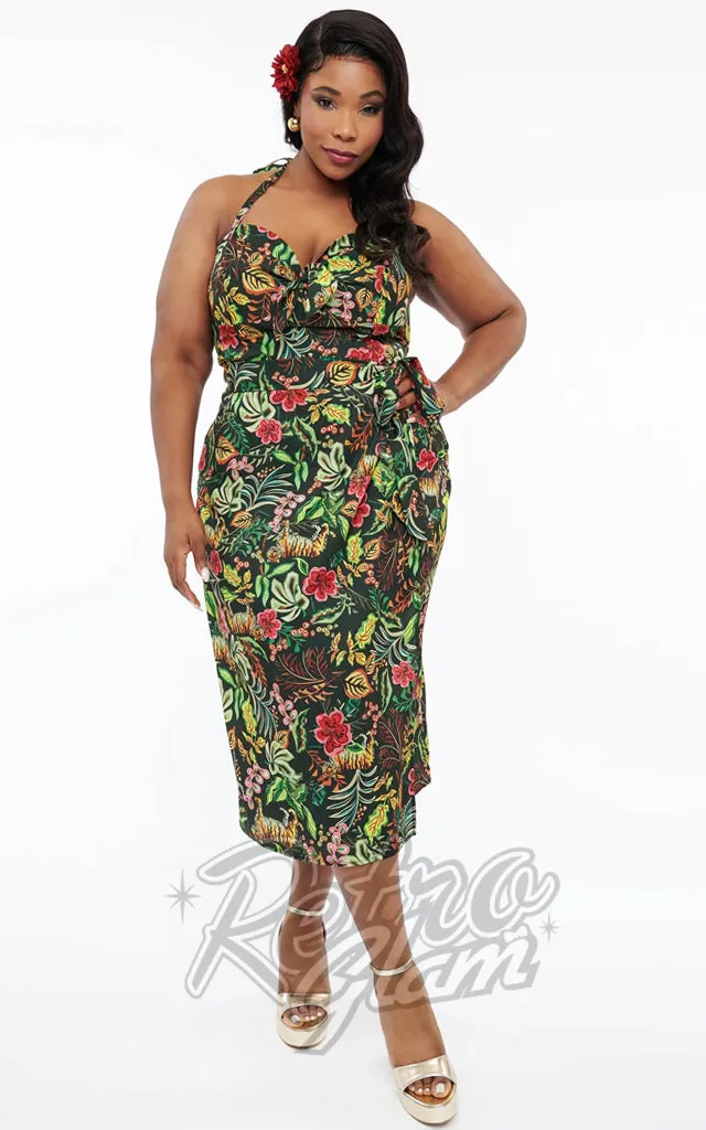 Unique Vintage Leilani Dress in Jungle Cat Print