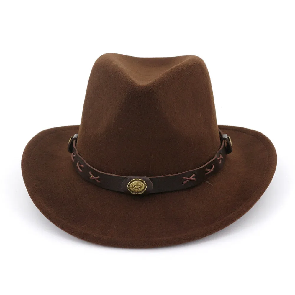 Unisex Ethnic Style Solid Adjustable Western Casual Cowboy Hat