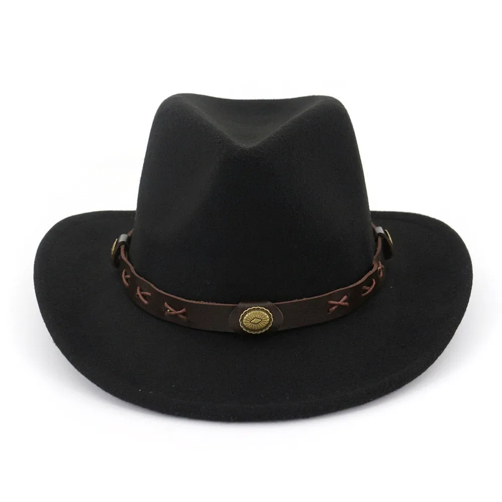 Unisex Ethnic Style Solid Adjustable Western Casual Cowboy Hat