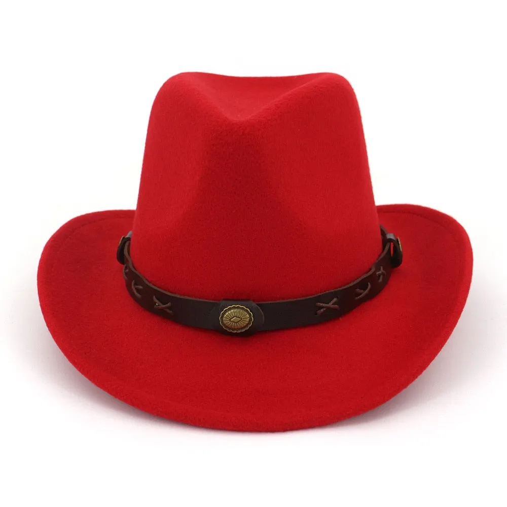 Unisex Ethnic Style Solid Adjustable Western Casual Cowboy Hat