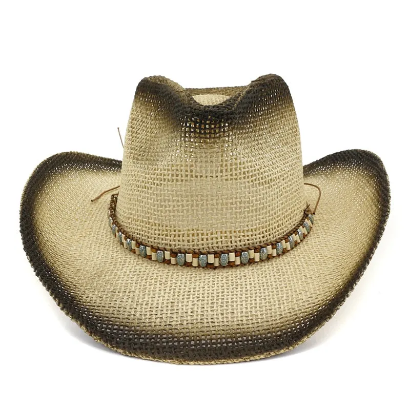 Unisex Summer Spray Painted Western Outdoor Travel Cowboy Hat