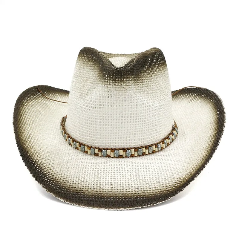 Unisex Summer Spray Painted Western Outdoor Travel Cowboy Hat