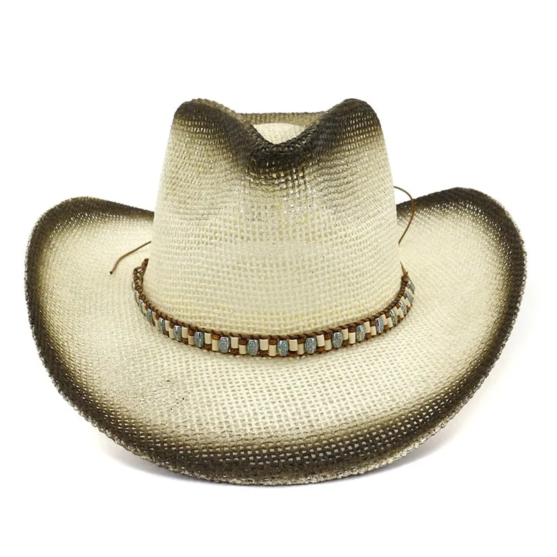 Unisex Summer Spray Painted Western Outdoor Travel Cowboy Hat