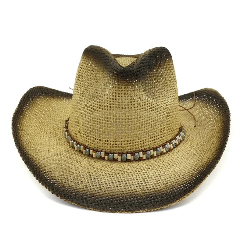 Unisex Summer Spray Painted Western Outdoor Travel Cowboy Hat