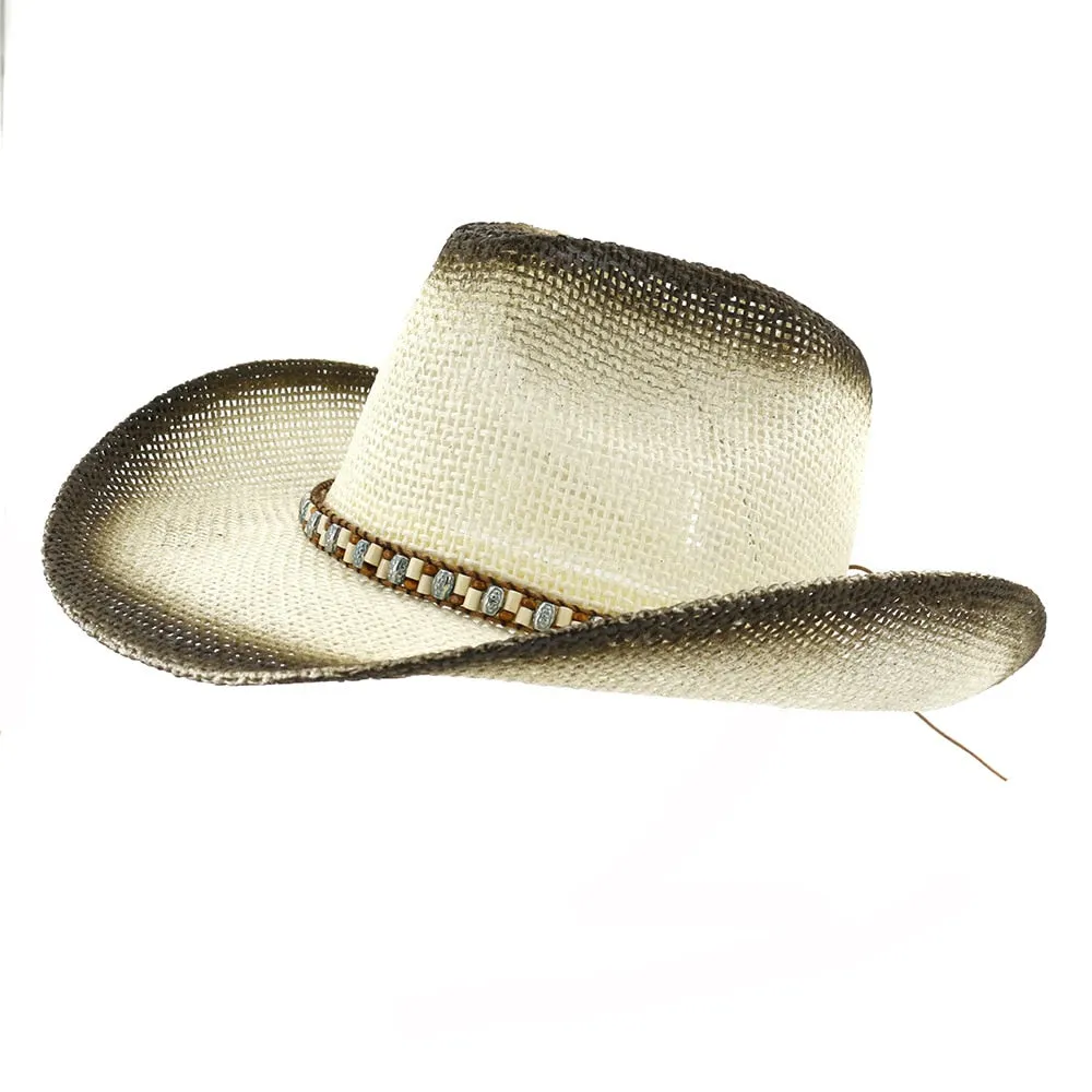 Unisex Summer Spray Painted Western Outdoor Travel Cowboy Hat