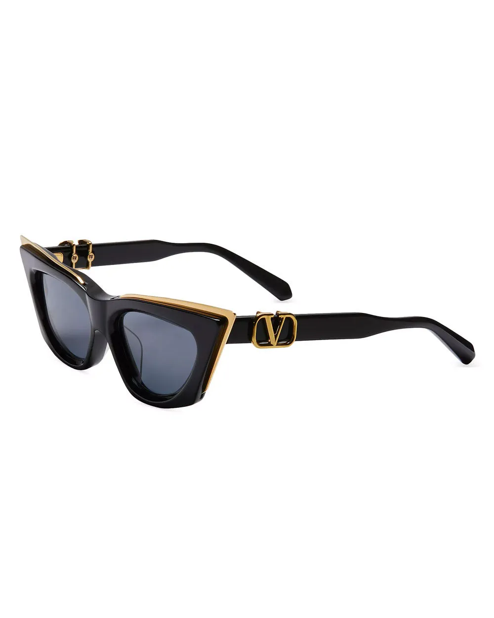 V-Goldcut Cat Eye Sunglasses in Black