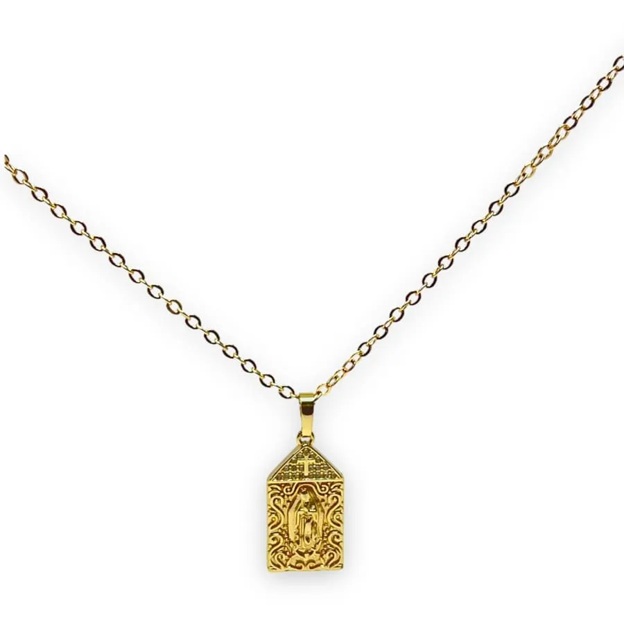 Virgin guadalupe chain necklace in 18k gold filled