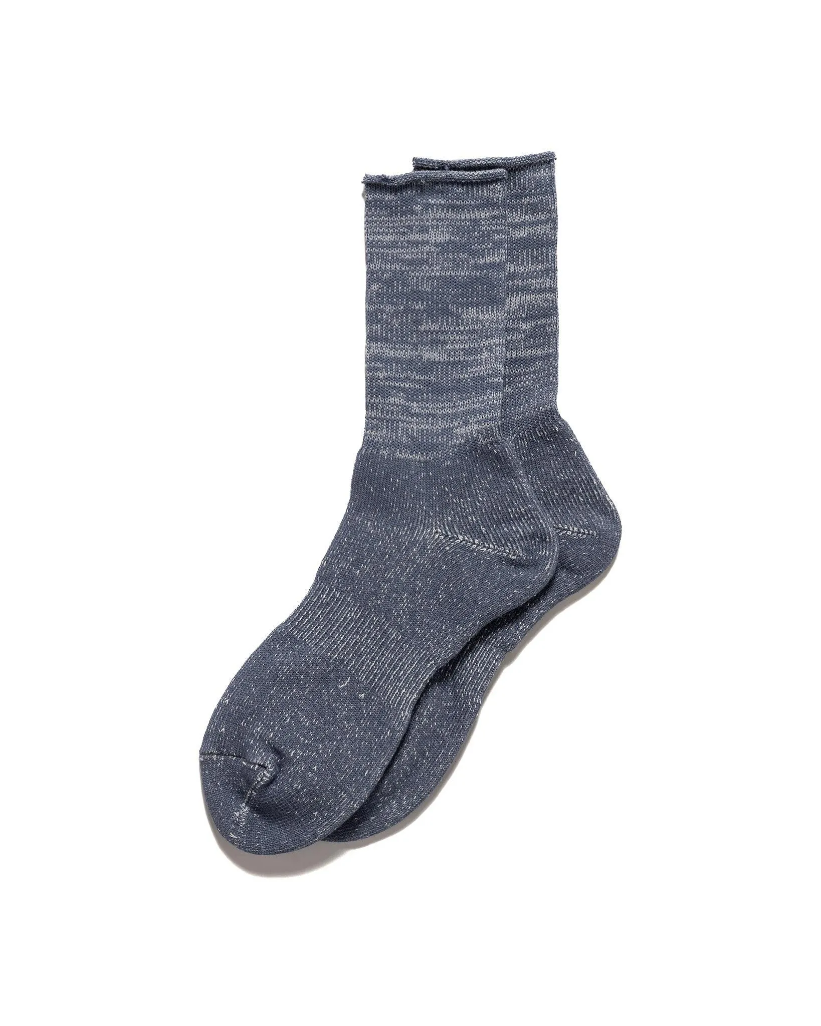 Washi Pile Crew Socks Slate Blue