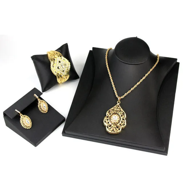 Wedding Jewelry Sets for Women Algeria Crystal Traditional Accessories