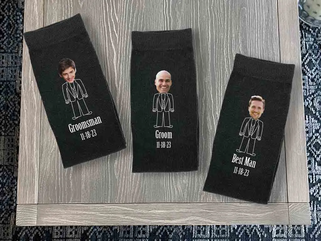 Wedding Party Photo Socks: Personalized Custom Socks