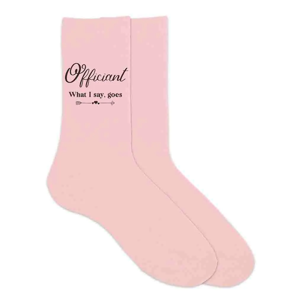 Wedding Party Socks - Fun Saying for Officiant - Result: Officiant Wedding Socks - Fun Sayings