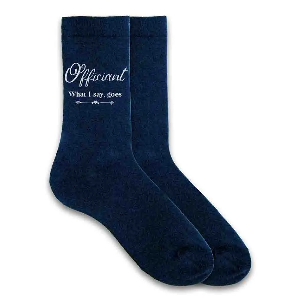 Wedding Party Socks - Fun Saying for Officiant - Result: Officiant Wedding Socks - Fun Sayings