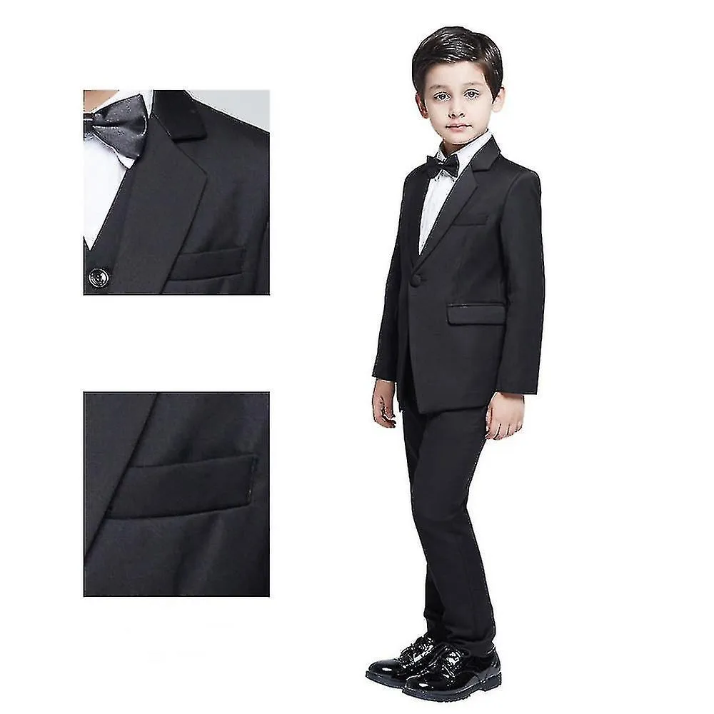 Wedding Suit Suits Formal Dress 4piece Black Boys Teen