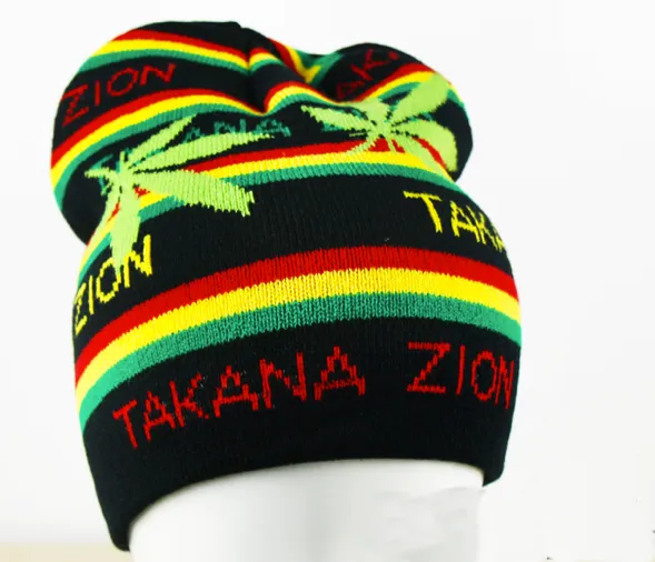 Weed Print Jamaica Woolly Beanie Hat for Winter