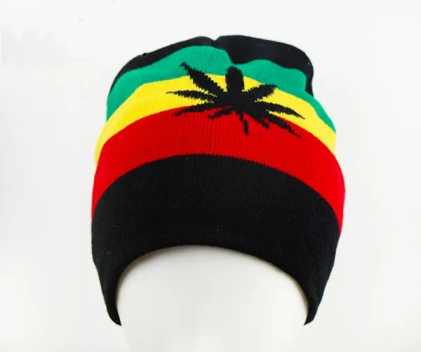 Weed Print Jamaica Woolly Beanie Hat for Winter