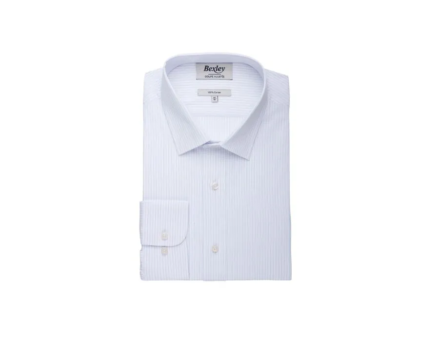 White & Blue striped poplin shirt - BERTHIN