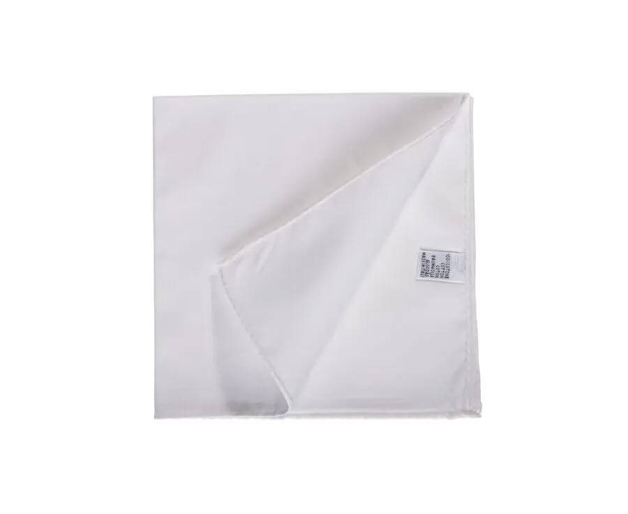 White Cotton Pocket Square 