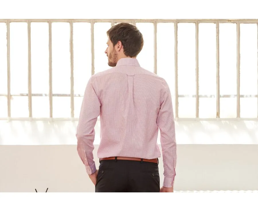 White Twill shirt with Red checks - STELLAN 