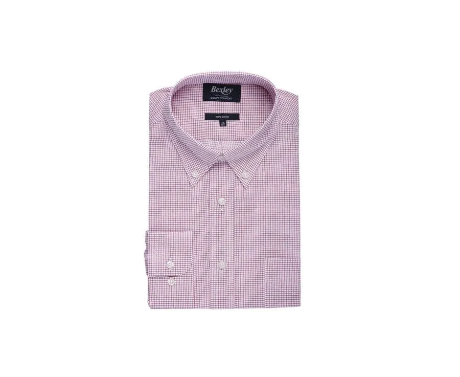 White Twill shirt with Red checks - STELLAN 