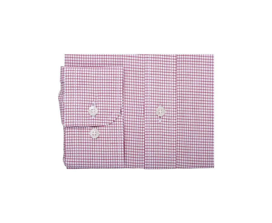 White Twill shirt with Red checks - STELLAN 