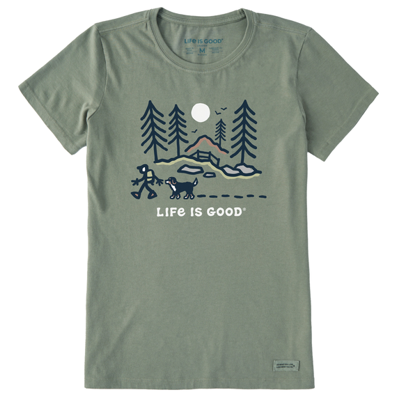 Women's Bernese Hiking Through the Woods  Crusher Tee