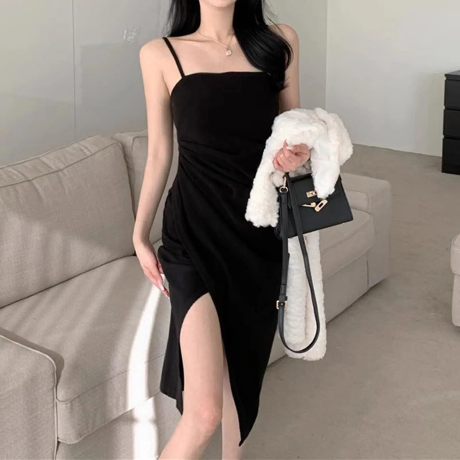 Women's Casual Hot Girl Dresses Pure Desire Sexy Inner Wear Long Dress For Private Beach Pool Party