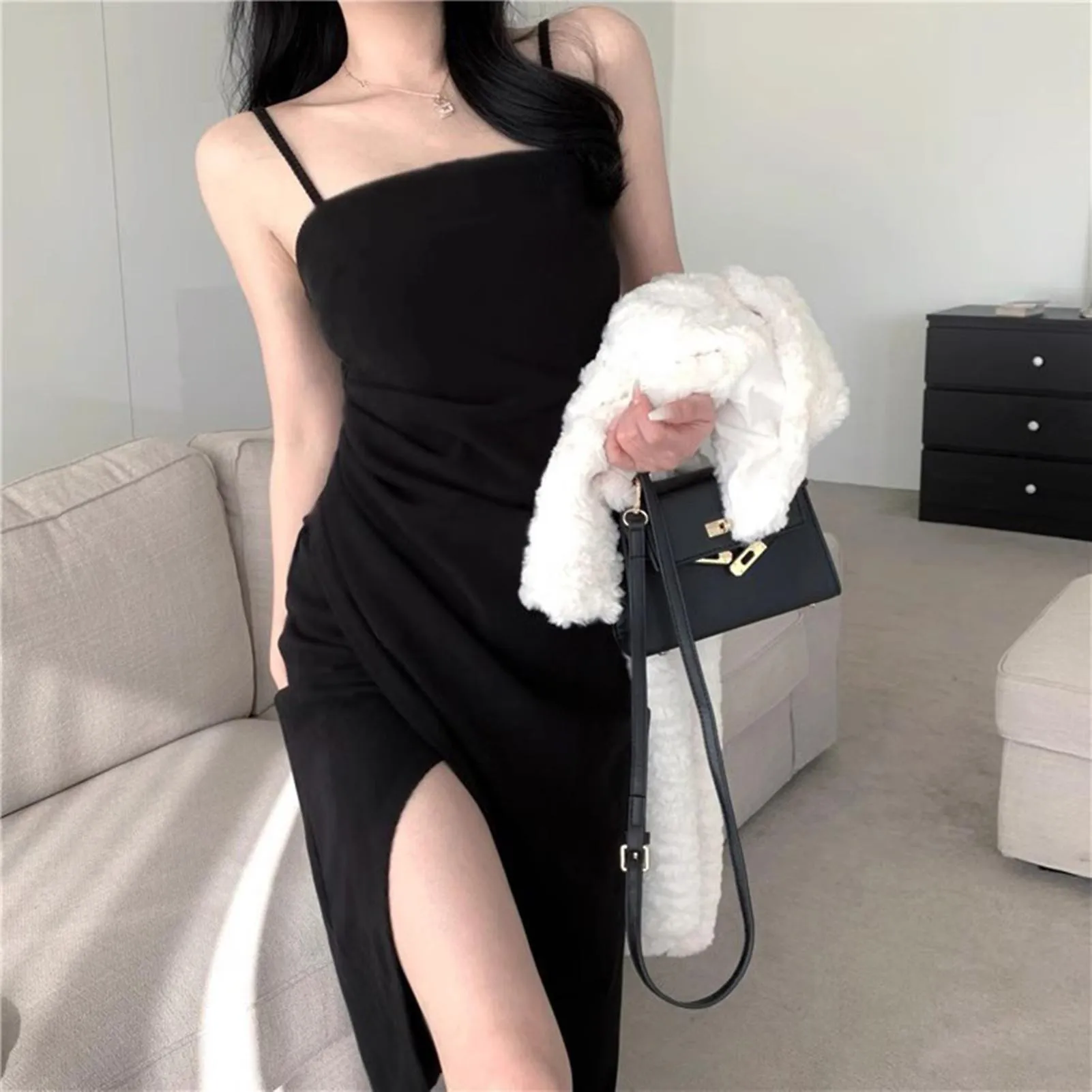 Women's Casual Hot Girl Dresses Pure Desire Sexy Inner Wear Long Dress For Private Beach Pool Party