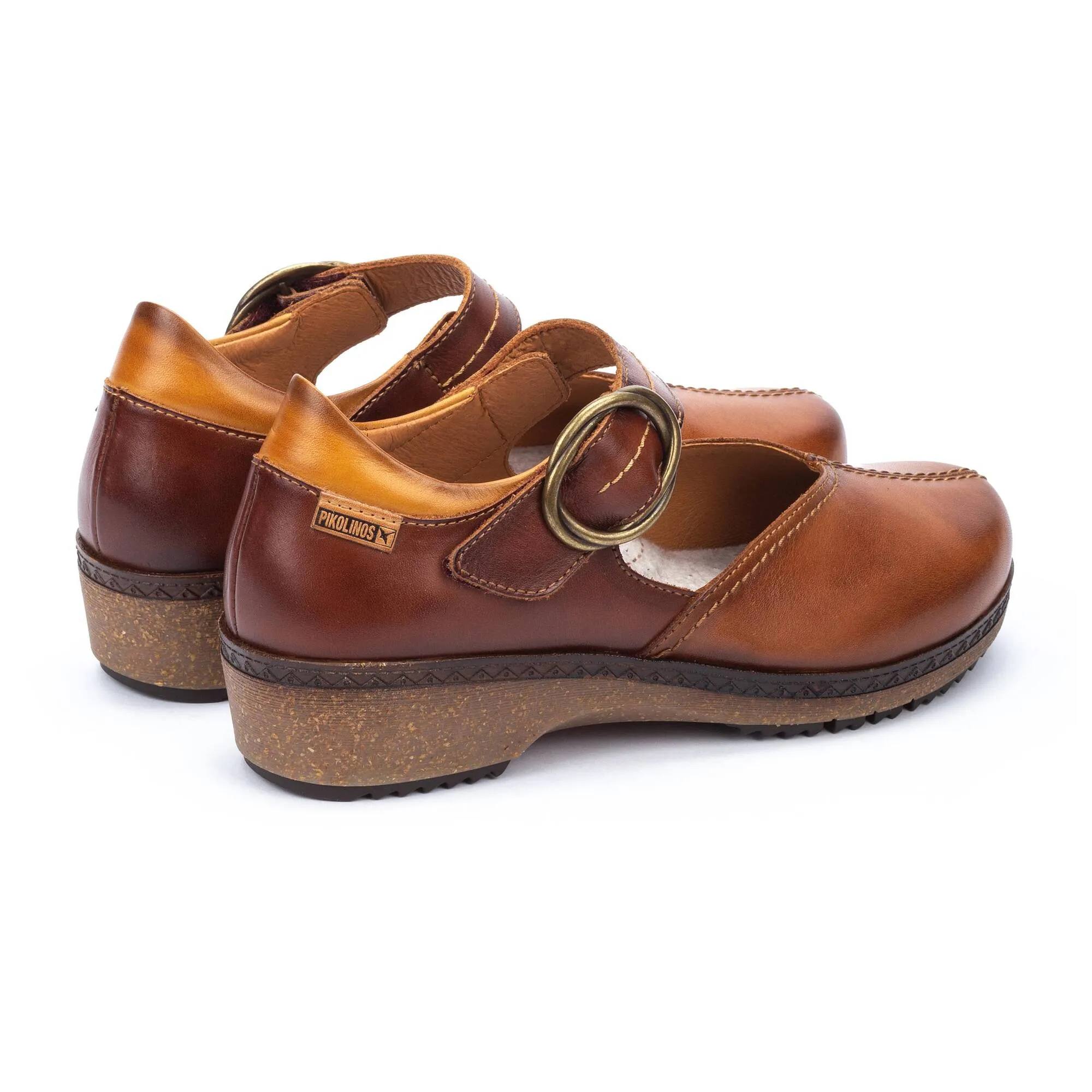 Women's Pikolinos Granada Leather Shoes Color: Brandy