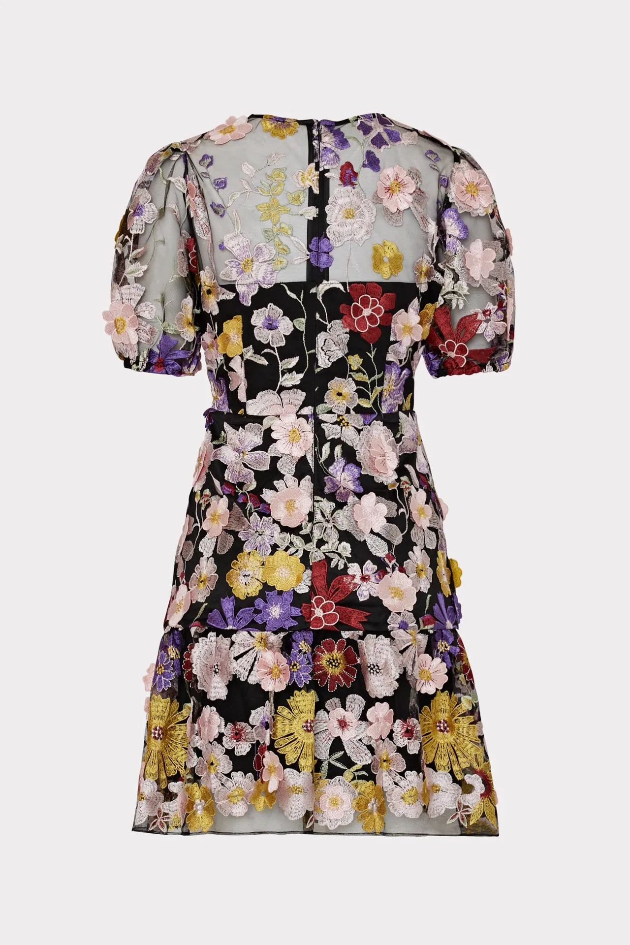 Yasmin Multi Floral Embroidery Dress